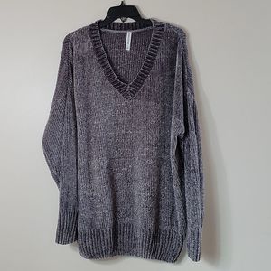 Zenana Outfitters Gray Oversized Sweater S